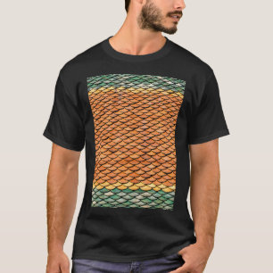 Farbiges Dachziegelmuster – gewellte Gestaltung T-Shirt