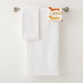 Farbiges Dackel-Hundemuster Badhandtuch Set (Insitu)