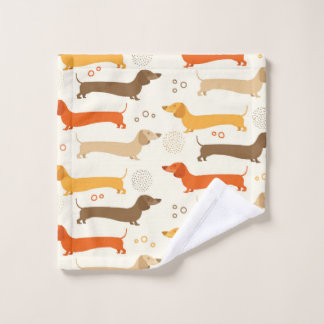Farbiges Dackel-Hundemuster Badhandtuch Set