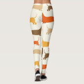 Farbiges Dackel-Hundemuster Leggings (Rückseite)