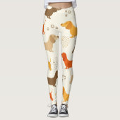 Farbiges Dackel-Hundemuster Leggings (Vorderseite)