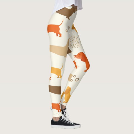 Farbiges Dackel-Hundemuster Leggings (Rechts)