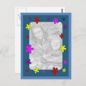 Farbiges Daisy Blume Foto Postkarte (Vorne/Hinten)