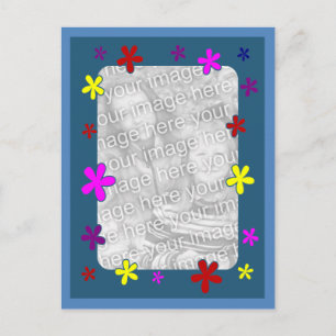 Farbiges Daisy Blume Foto Postkarte