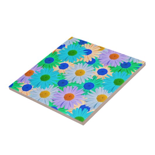 Farbiges Daisy Blume Muster Fliese (Seite)