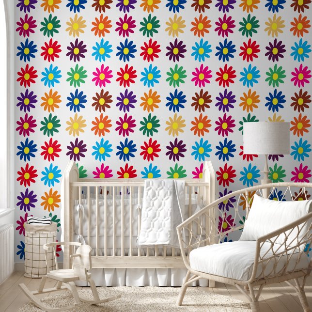 Farbiges Daisy-Blume-Muster Tapete (Kinder)