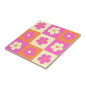 Farbiges Daisy Muster Retro BOHO Chic floral Fliese (Seite)