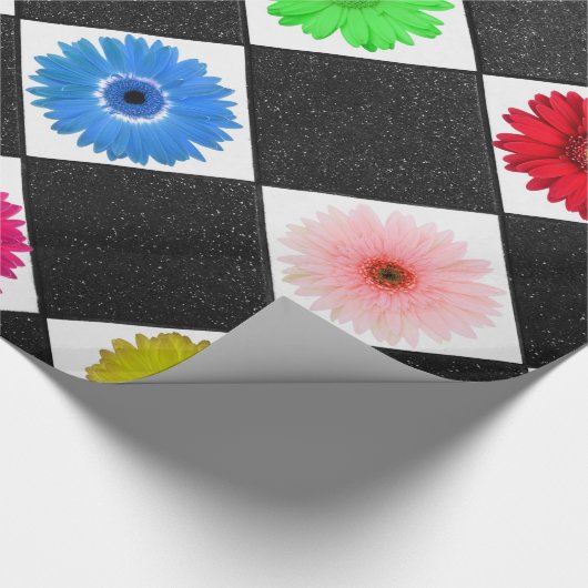 Farbiges Daisy Pattern Geschenkpapier (Ecke)