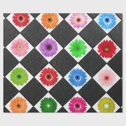 Farbiges Daisy Pattern Geschenkpapier (Flach)