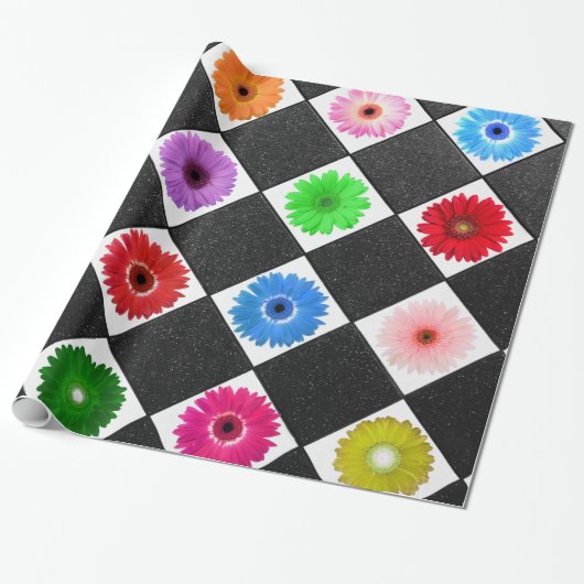 Farbiges Daisy Pattern Geschenkpapier (Ungerollt)