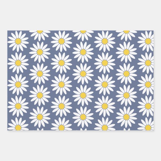 Farbiges Daisy Wrapping Paper mit flachem Set von Geschenkpapier Set (Vorderseite 3)
