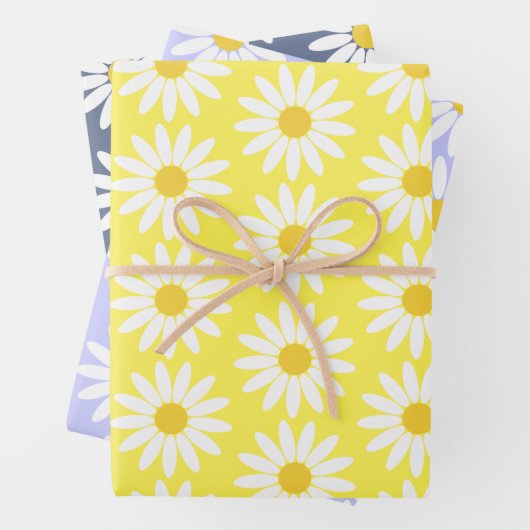 Farbiges Daisy Wrapping Paper mit flachem Set von Geschenkpapier Set (Beispiel)