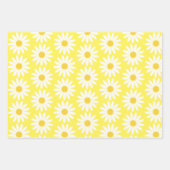 Farbiges Daisy Wrapping Paper mit flachem Set von Geschenkpapier Set (Vorderseite)