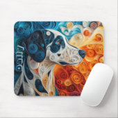 Farbiges Dalmatiner Papierquillportrait Mousepad (Mit Mouse)