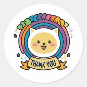 Farbiges Danke Klassischer Rund Sticker