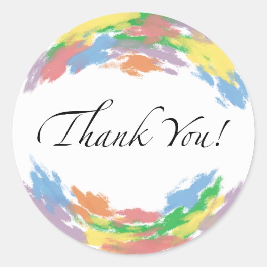 Farbiges Danke Sticker (Vorderseite)