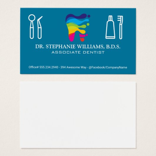 Farbiges Dental-Logo | Tools (Vorne & Hinten)