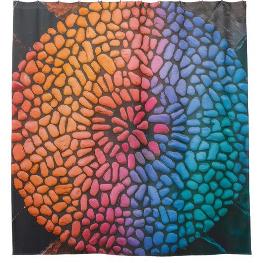 Farbiges Design aus gestrichenem Stein Duschvorhang (Vorderseite)