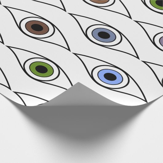 Farbiges Design der Augen Geschenkpapier (Ecke)