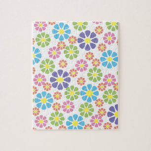 Farbiges Design der Blumenkunst Puzzle