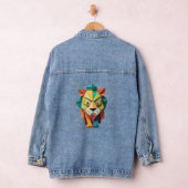 Farbiges Design der Origami Lion Artwork Jeansjacke (Hangar)