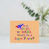 Farbiges Design der Sozialarbeiter Postkarte (Stehend Vorderseite)