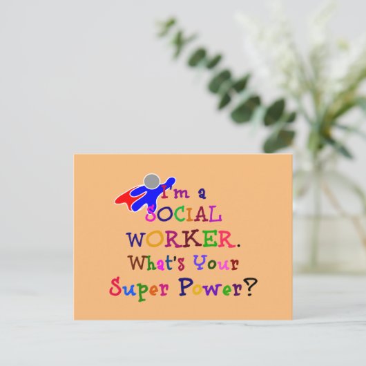 Farbiges Design der Sozialarbeiter Postkarte (Stehend Vorderseite)
