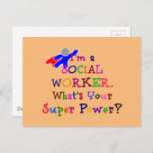Farbiges Design der Sozialarbeiter Postkarte (Vorne/Hinten)