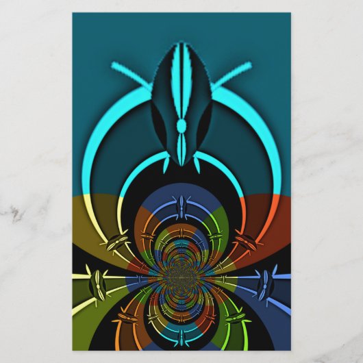 Farbiges Design des Maasai Shield Briefpapier (Vorderseite)