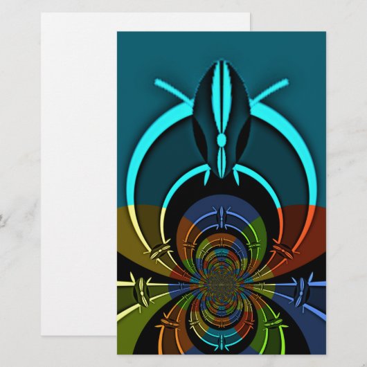 Farbiges Design des Maasai Shield Briefpapier (Vorne/Hinten)