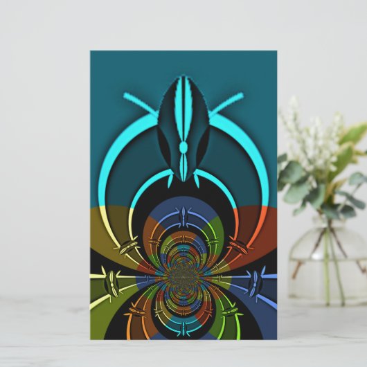 Farbiges Design des Maasai Shield Briefpapier (Stehend Vorderseite)