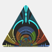 Farbiges Design des Maasai Shield Dreieckiger Aufkleber (Vorderseite)