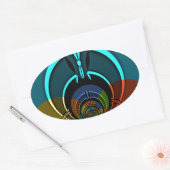 Farbiges Design des Maasai Shield Ovaler Aufkleber (Umschlag)