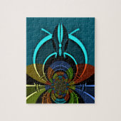 Farbiges Design des Maasai Shield Puzzle (Vertikal)