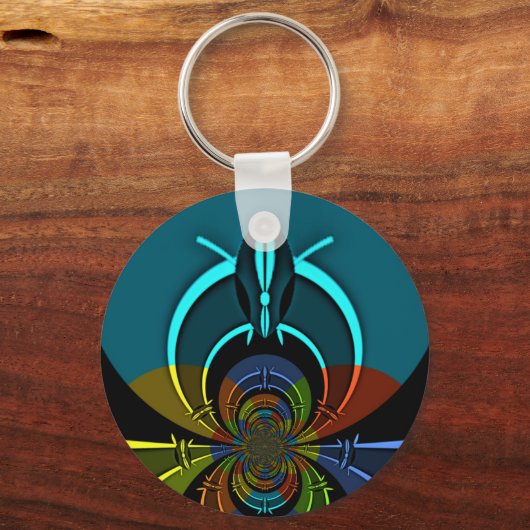 Farbiges Design des Maasai Shield Schlüsselanhänger (Vorderseite)