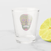 Farbiges Design des Zuckerschädels Schnapsglas (Rückseite)