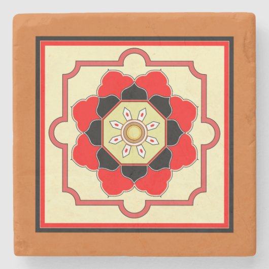 Farbiges Design im orientalischen Stil Steinuntersetzer (Vorderseite)