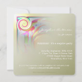 Farbiges Design mit kleinen Vögeln Einladung (Rückseite)