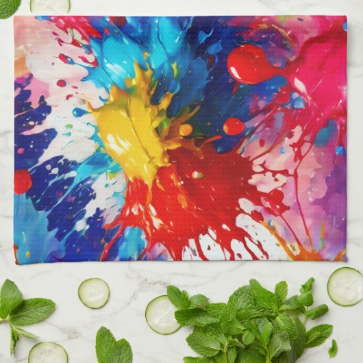 Farbiges Design von Nassfarben Geschirrtuch (Gefaltet)