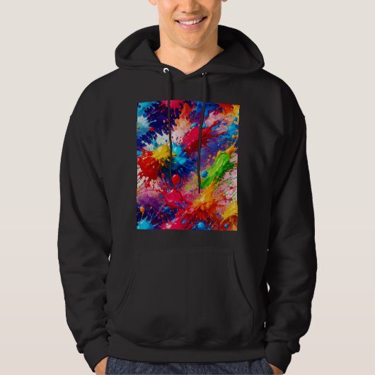 Farbiges Design von Nassfarben Hoodie (Vorderseite)