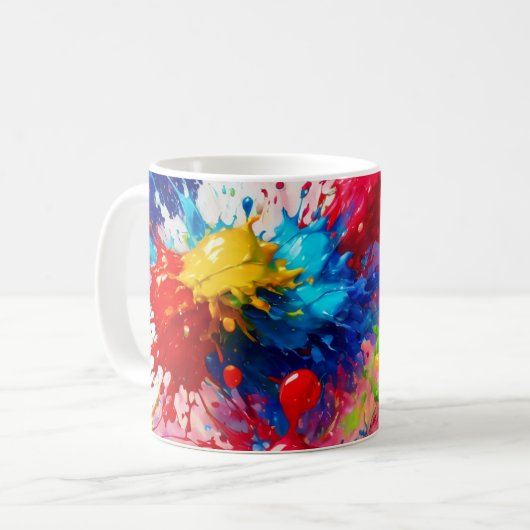Farbiges Design von Nassfarben Kaffeetasse (Vorderseite Links)
