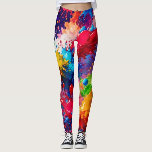 Farbiges Design von Nassfarben Leggings (Vorderseite)