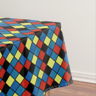 Farbiges, diagonales Retro-Tile-Muster Tischdecke