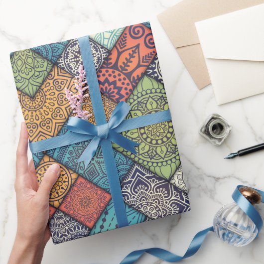 Farbiges Diagonalmuster Geschenkpapier (Schenken)