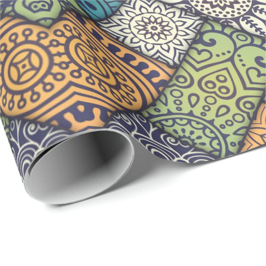 Farbiges Diagonalmuster Geschenkpapier (Rolleneckpunkt)