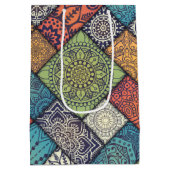 Farbiges Diagonalmuster Mittlere Geschenktüte (Rückseite)