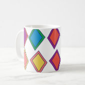 Farbiges Diamant-Geometrisches Muster Kaffeetasse (Vorderseite Links)