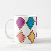 Farbiges Diamant-Geometrisches Muster Kaffeetasse (Links)