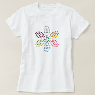 Farbiges diamante de imitación-Blumen-T-Shirt T-Shirt