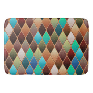 Farbiges Diamantmuster Badematte